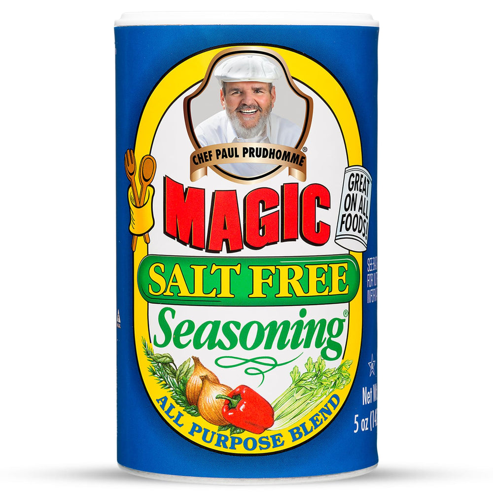 Magic Seasoning Blends salt-free bottle pour boosts flavor without added sodium.