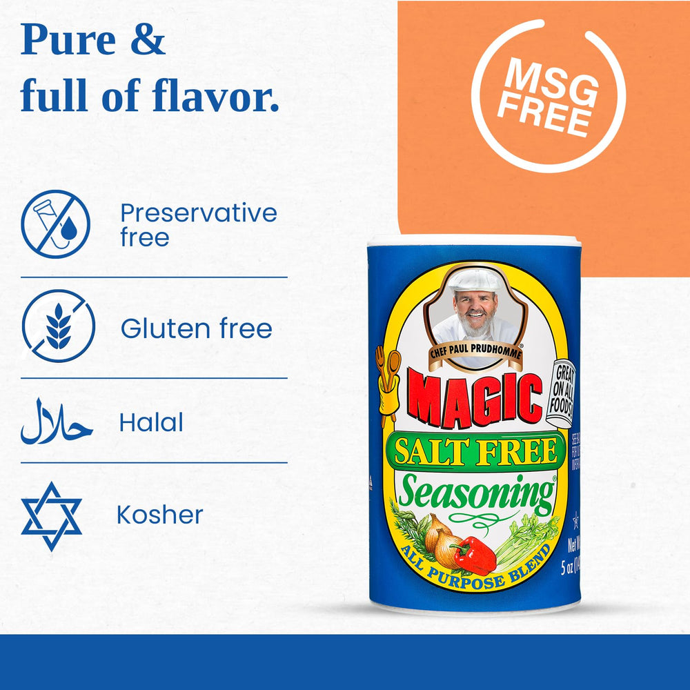 Magic Seasoning Blends salt-free seafood seasoning adds bright, balanced taste to fish.
