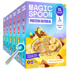Magic Spoon front box displaying Banana Bread flavor and nutrition benefits