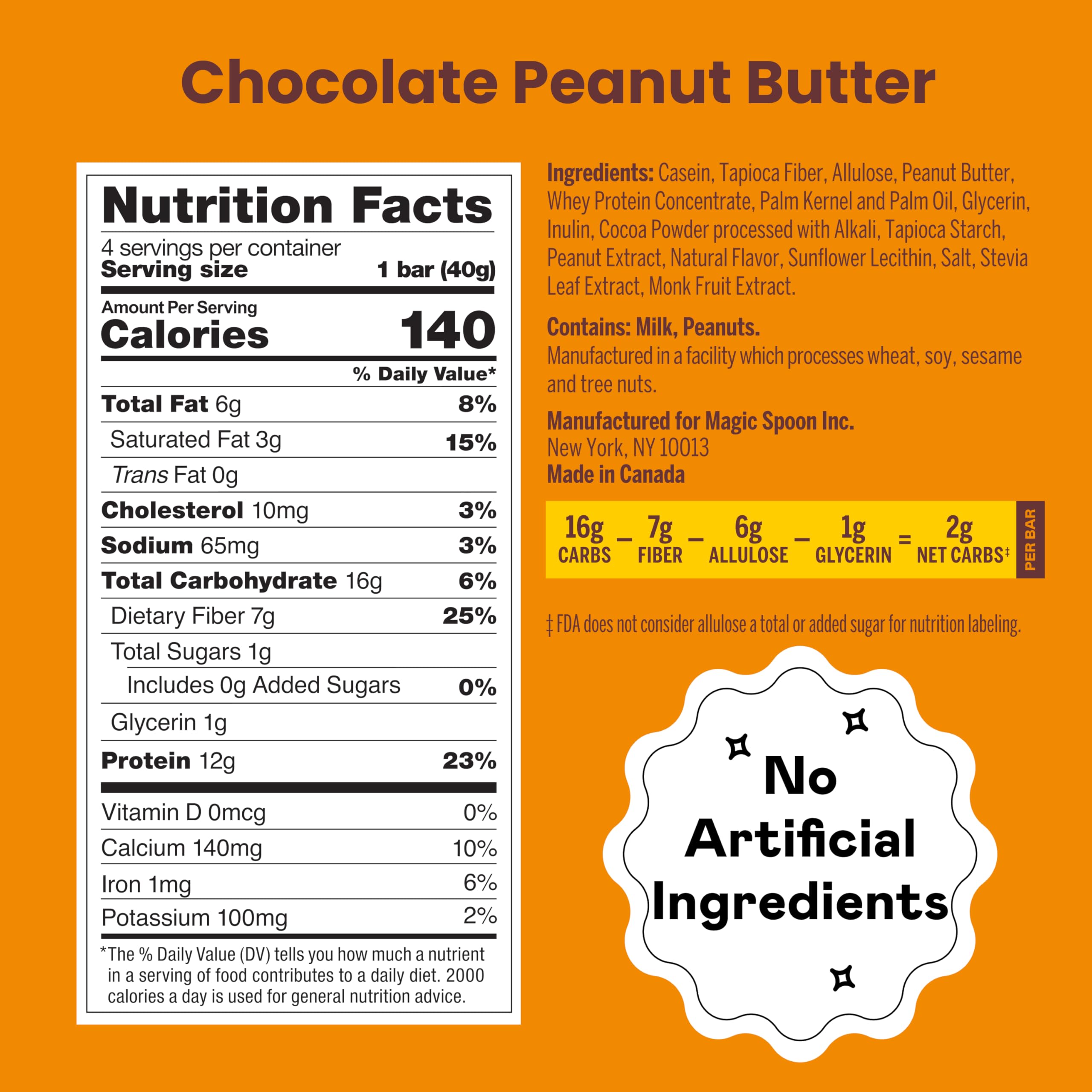 Magic Spoon bar size next to ruler demonstrating portable, on-the-go snack portion