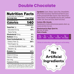 Magic Spoon nutrition label for Double Chocolate emphasizing low carbs and protein