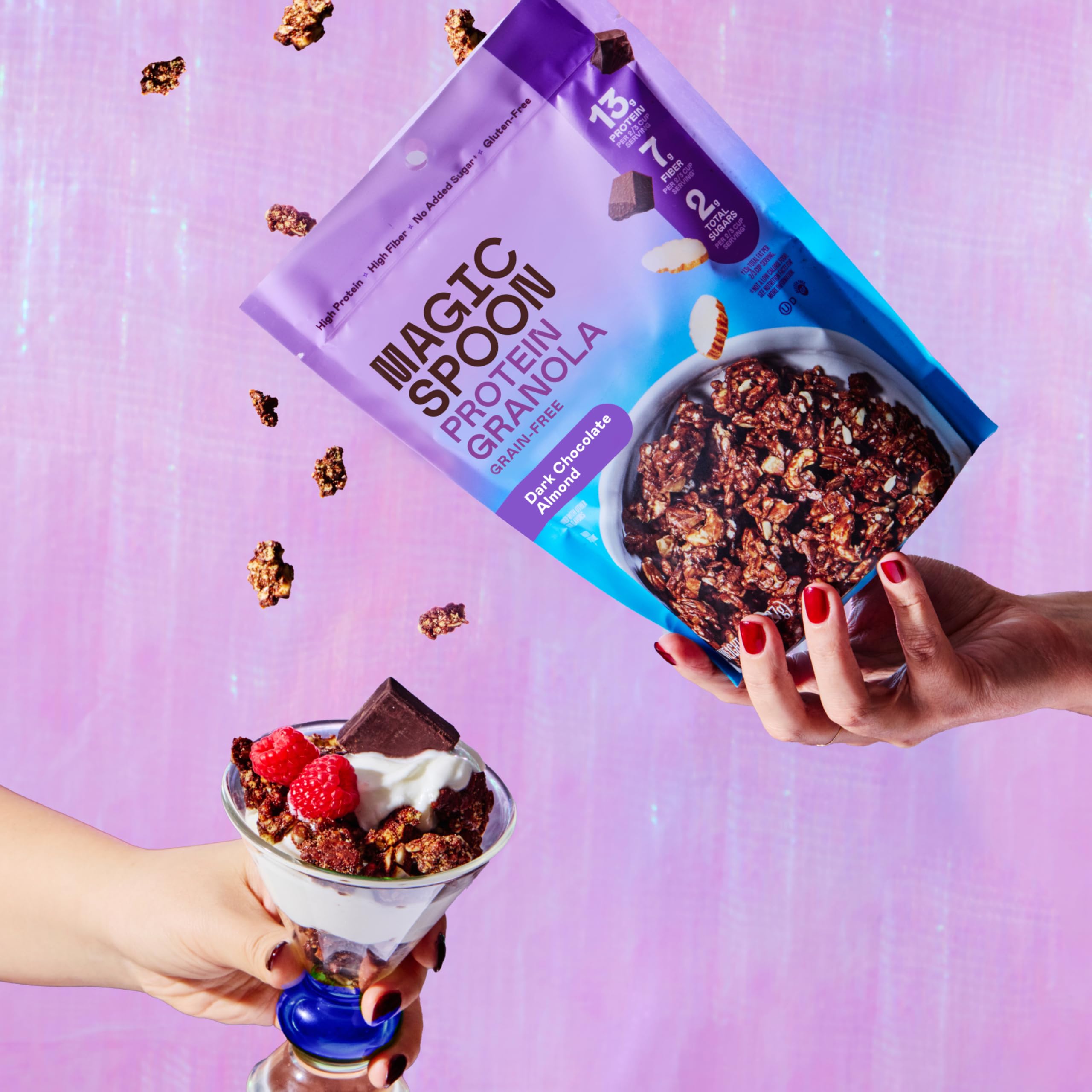 Magic Spoon granola 4-pack display appeals to keto-conscious shoppers.