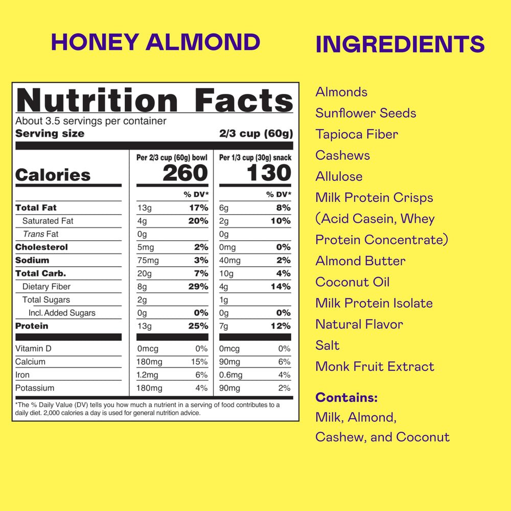 Magic Spoon granola honey almond closeup protein texture emphasizes wholesome crunch