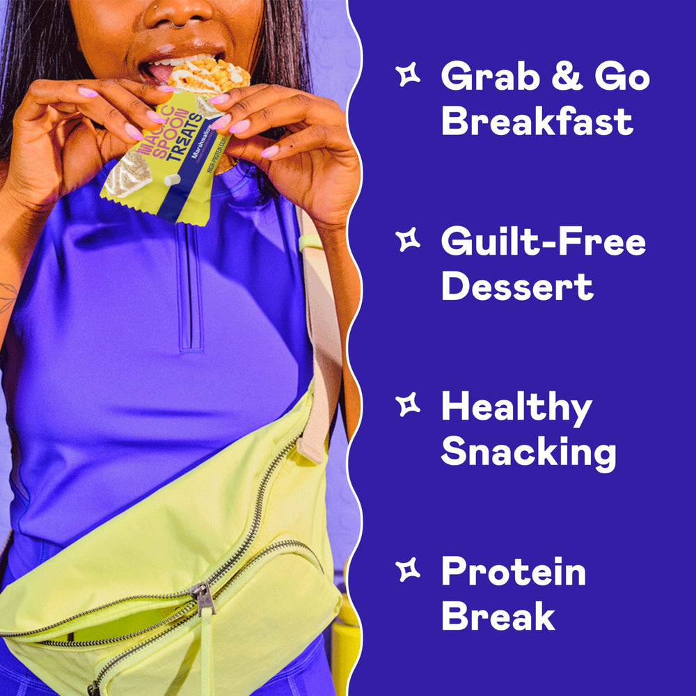 Magic Spoon marshmallow bar cross-section revealing airy cereal and protein benefit