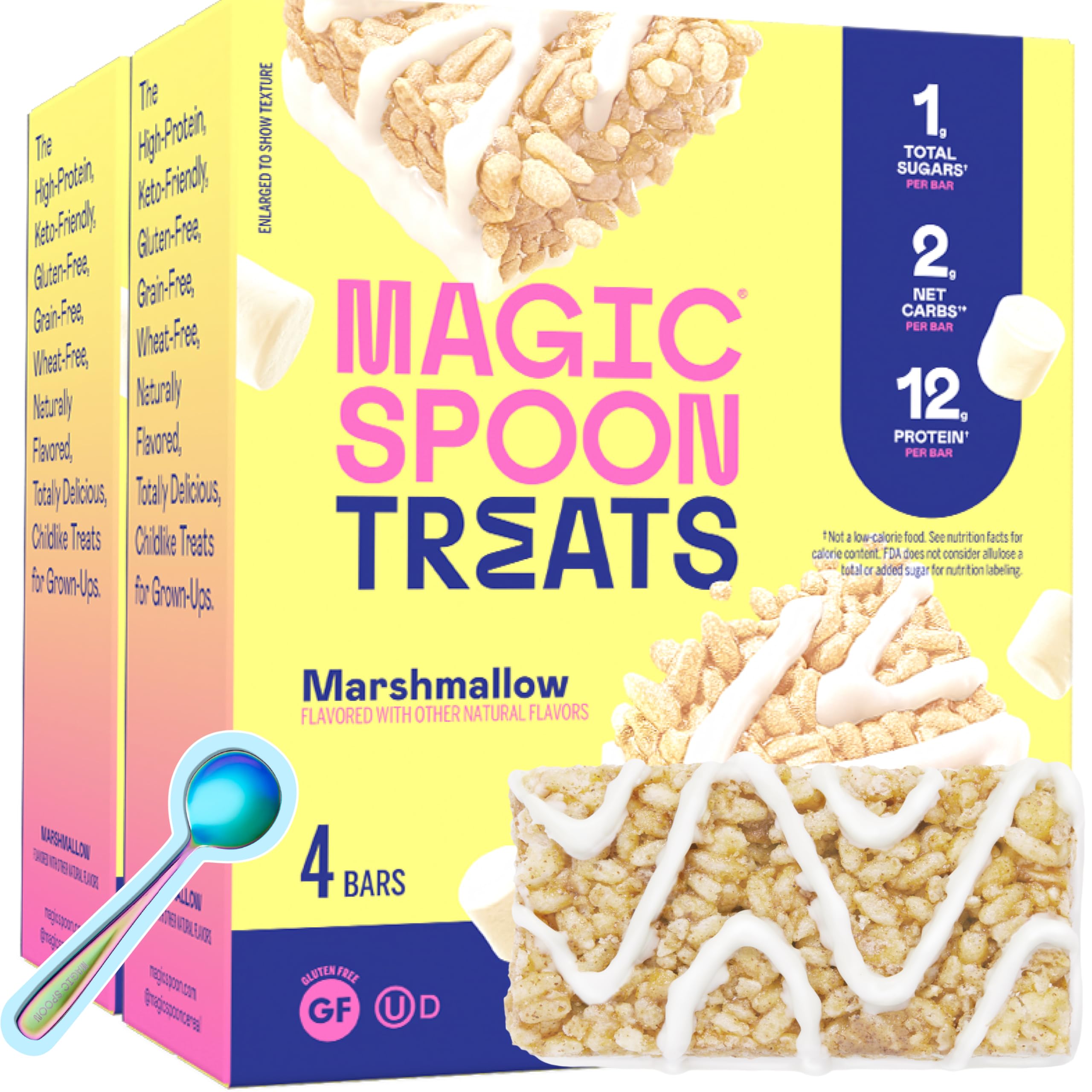 Magic Spoon marshmallow pack front view showing clean packaging benefit