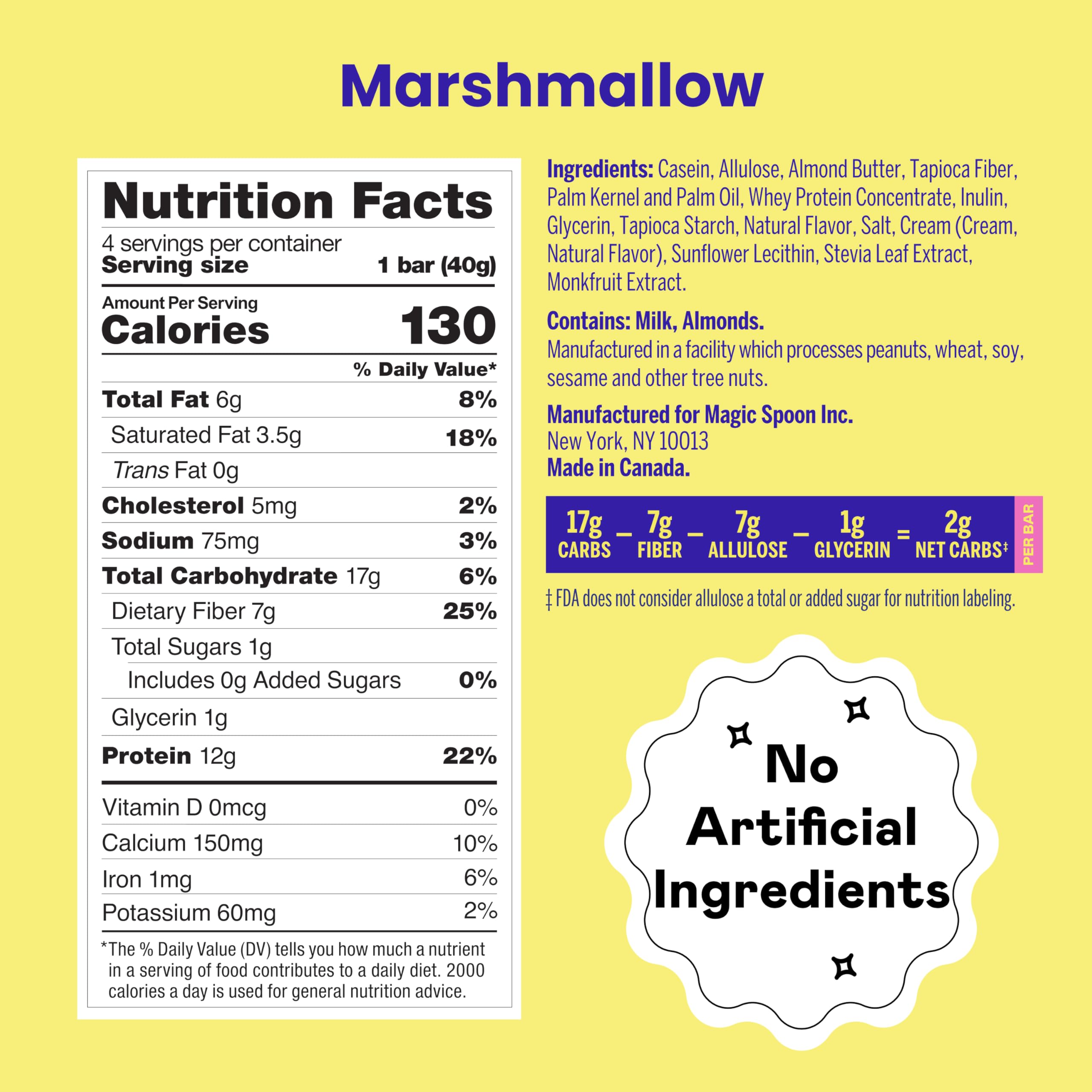 Hand holding Magic Spoon marshmallow bar showing portable snack benefit