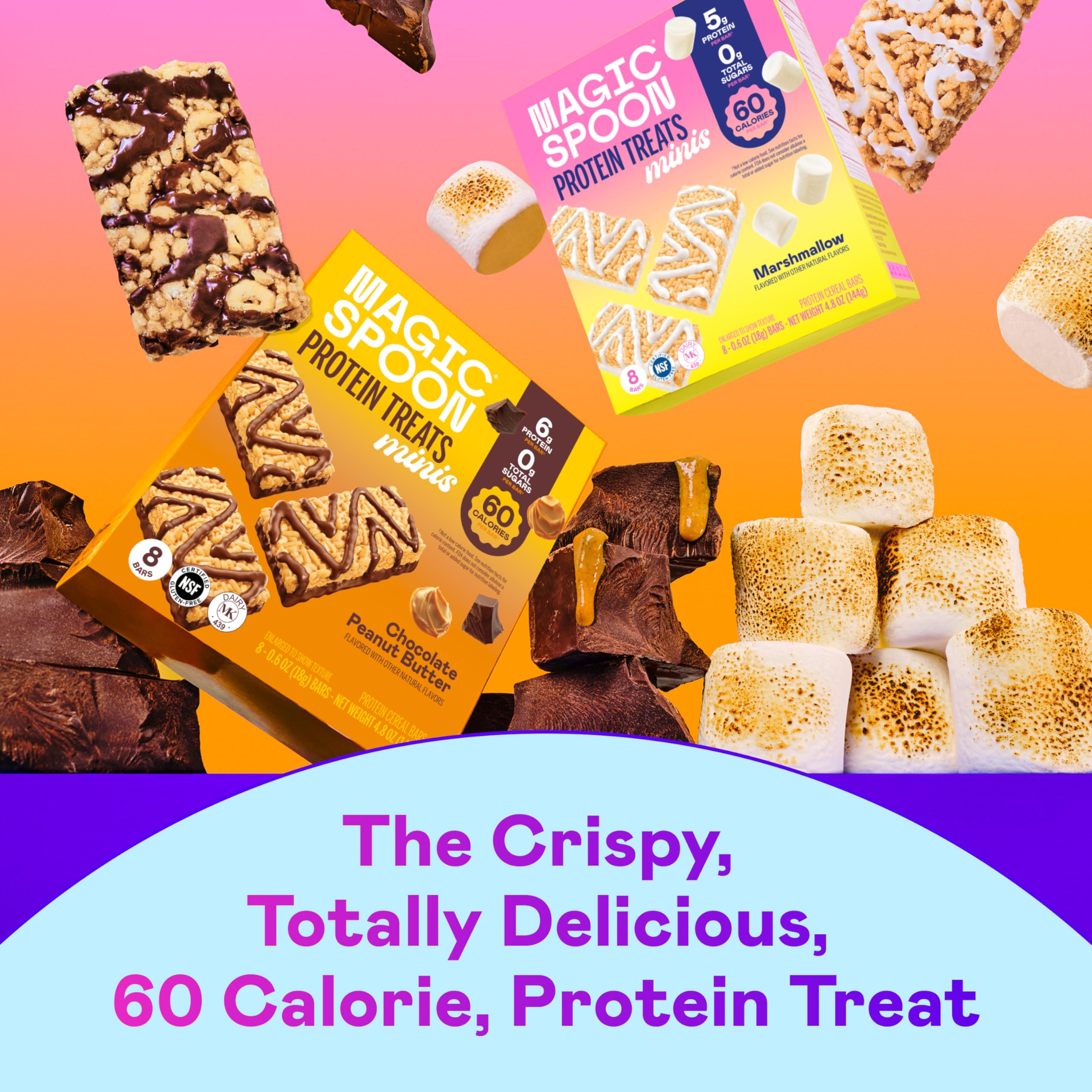 Magic Spoon Mini Treats nutrition label highlights low sugar.