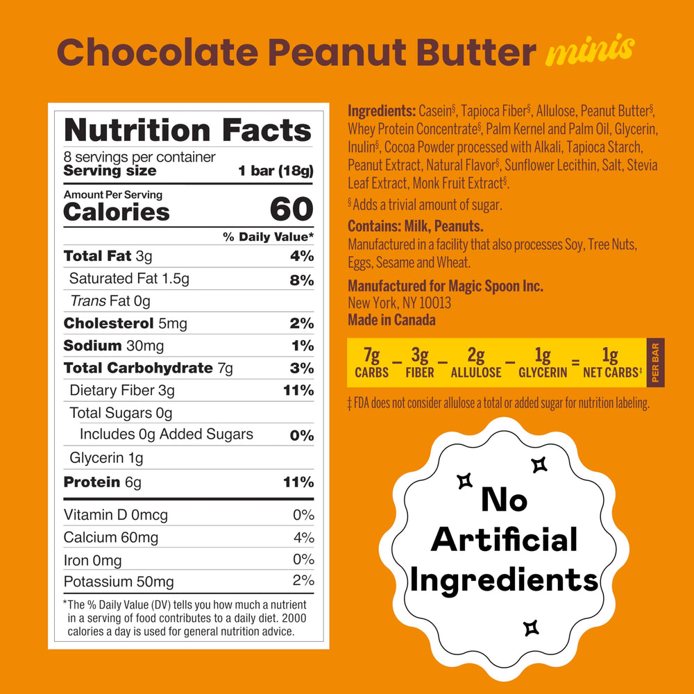 Magic Spoon Mini Treats on-the-go snack bag, portable chocolate PB.