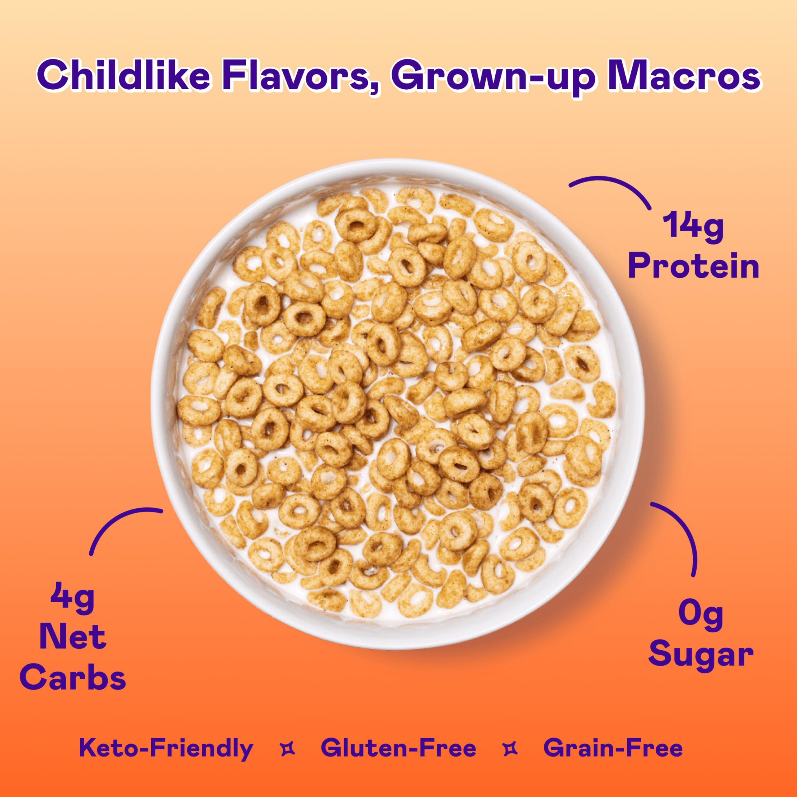 Magic Spoon protein-packed crunch close-up emphasizes sustained energy per bite.