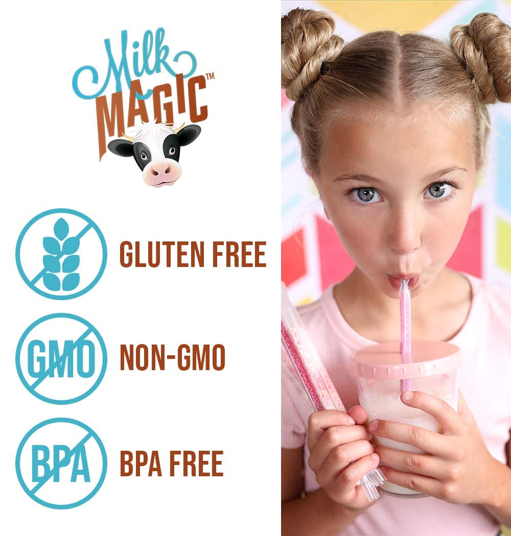 Magic Straws chocolate flavor straw enhances milk with cocoa notes
