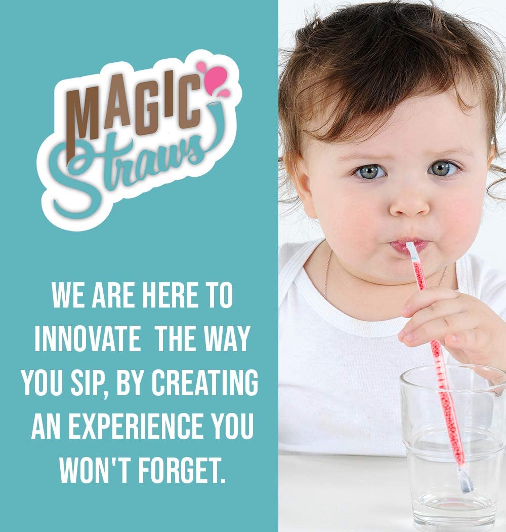 Magic Straws strawberry flavor straw adds fruity sweetness to milk