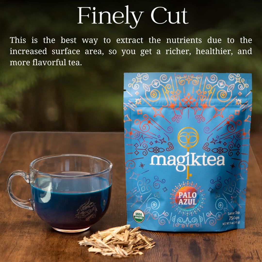 Magiktea Palo Azul steeping cup capturing the brew process.