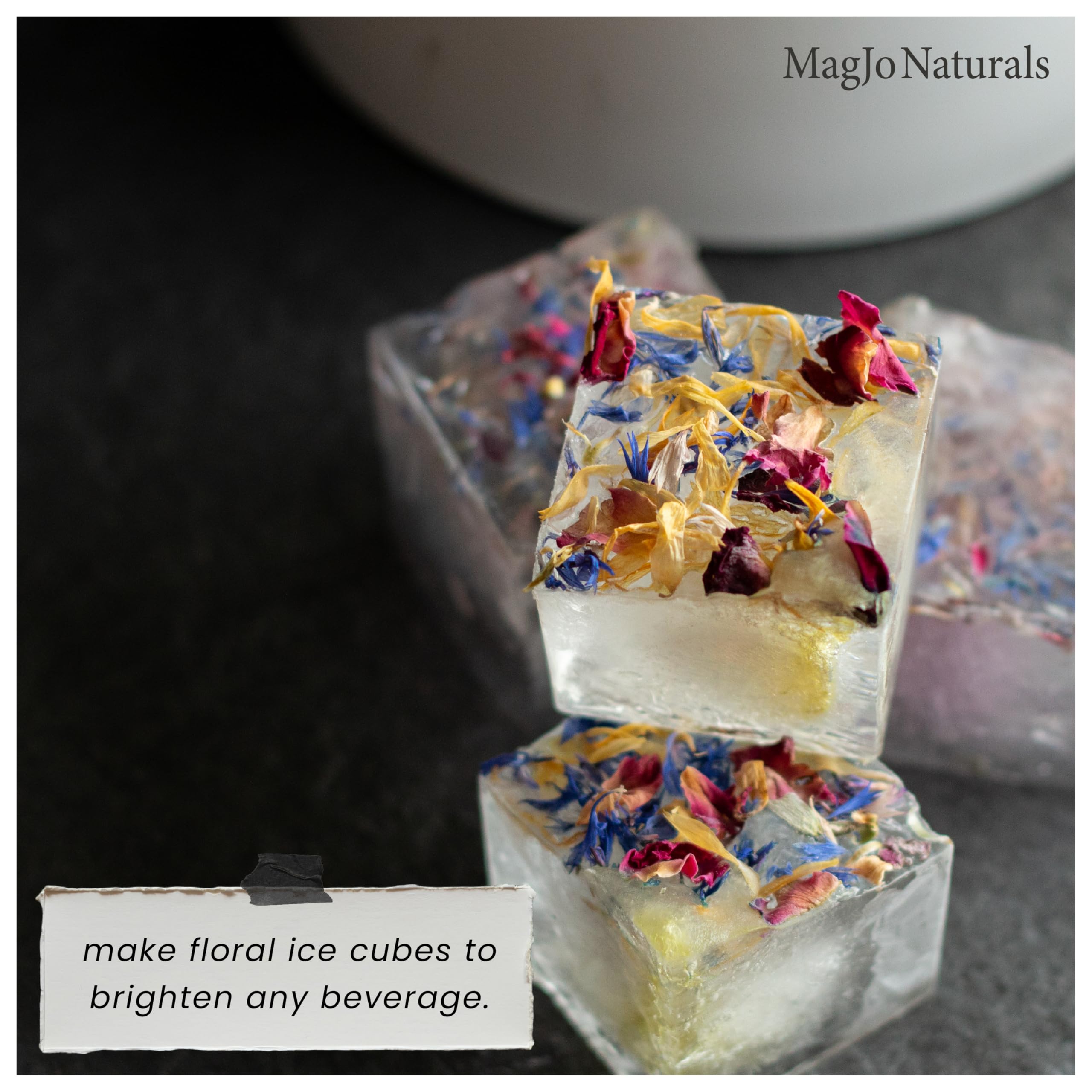 MagJo Brilliant Flower Petal Blend on a charcuterie board for color