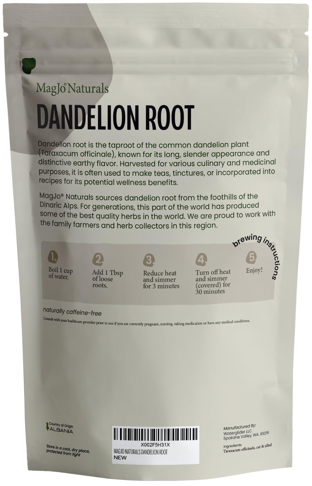 MagJo Naturals unroasted root preserves natural flavor for infusion explorations.