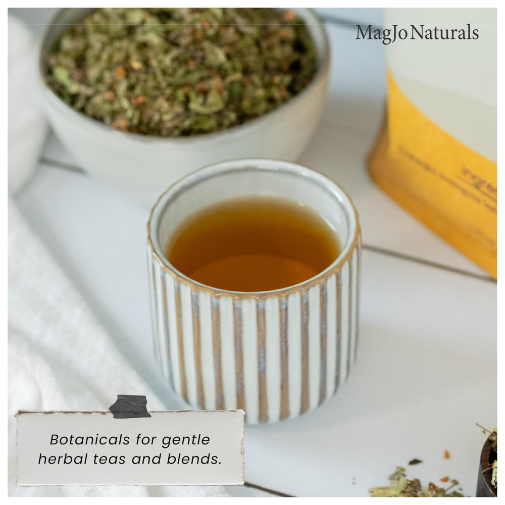 MagJo Naturals dried hawthorn leaves and flowers showcase natural texture.