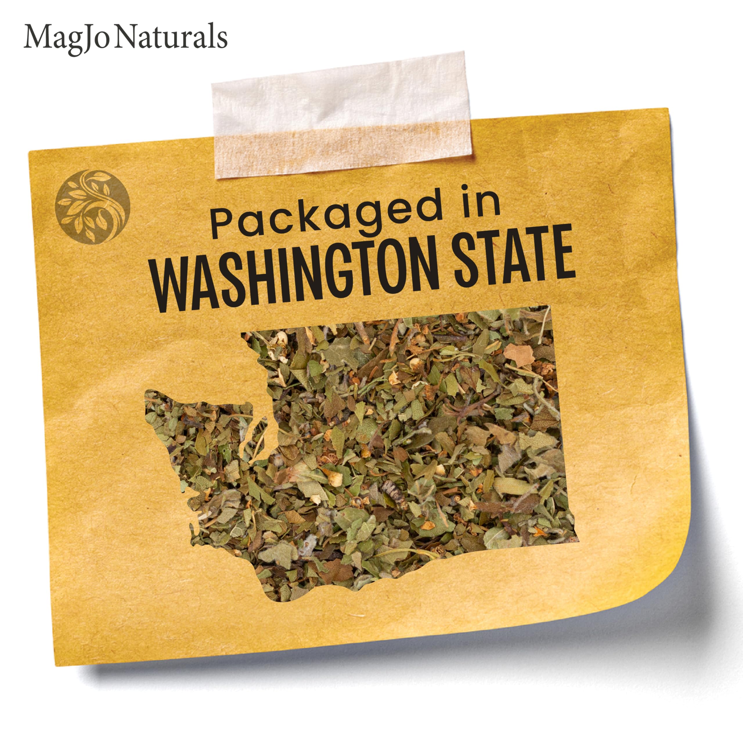 MagJo Naturals hawthorn tea steeping in a cup showing bright color.