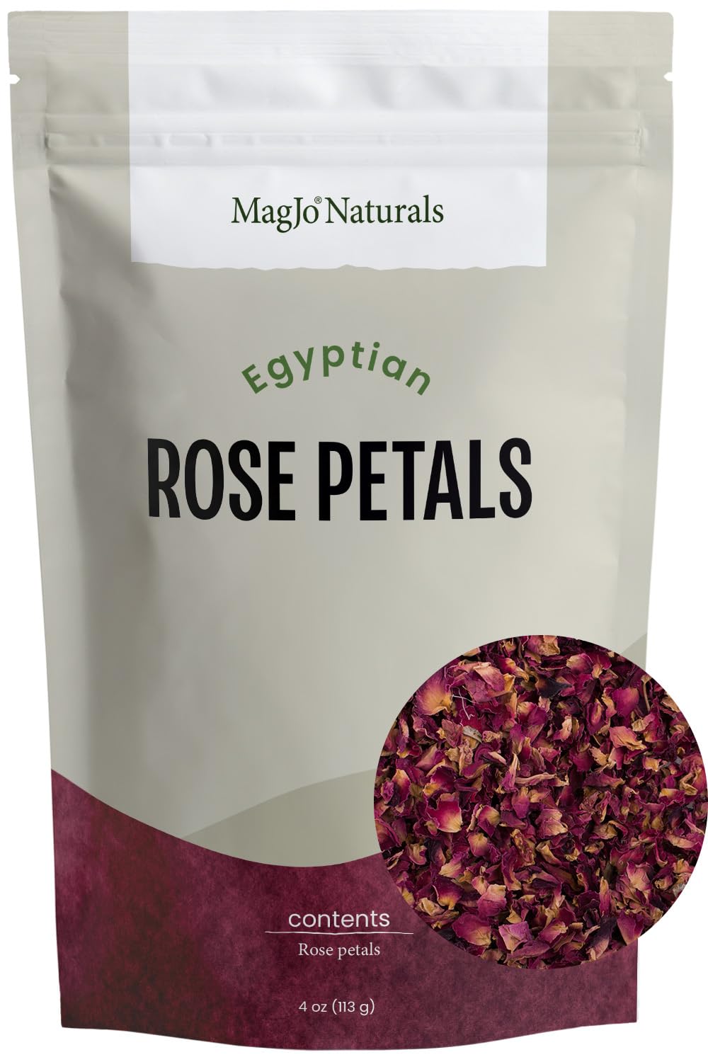 MagJo Naturals red rose petals dried for culinary garnish and fragrant infusions.
