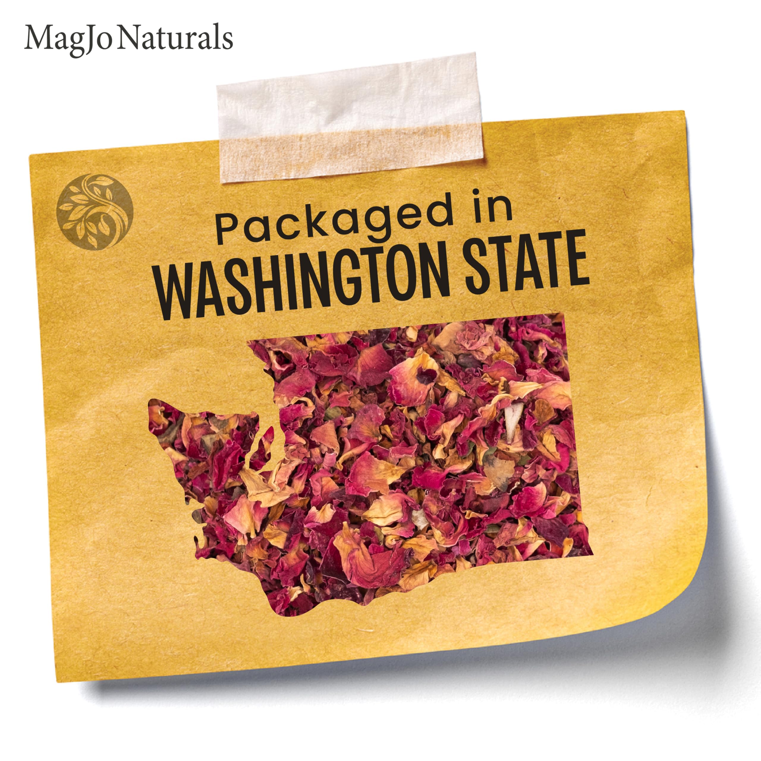 MagJo Naturals rose petals tea garnish for delicate herbal blends.