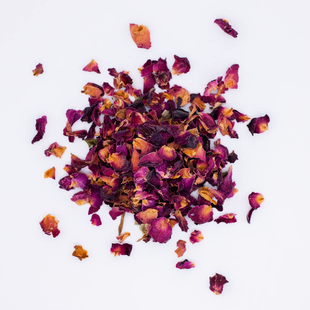 MagJo Naturals rose petals culinary-grade for desserts, teas, and decorative uses.