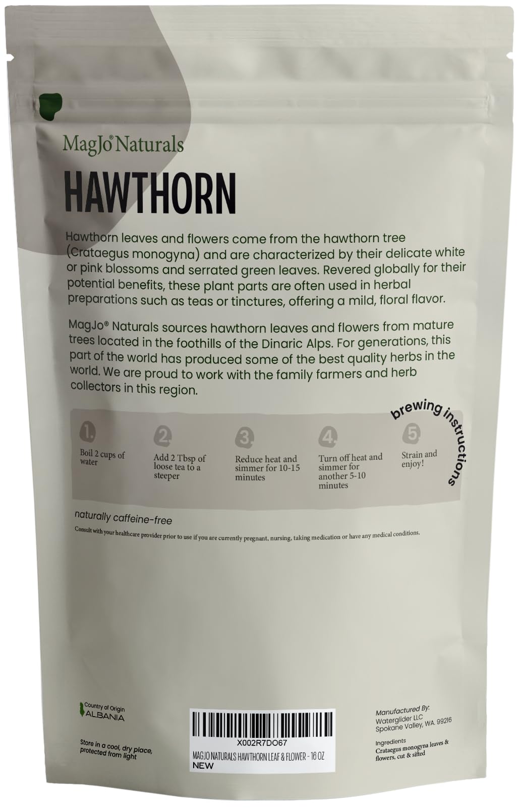 MagJo Naturals hawthorn leaves and flowers suitable for skin use.