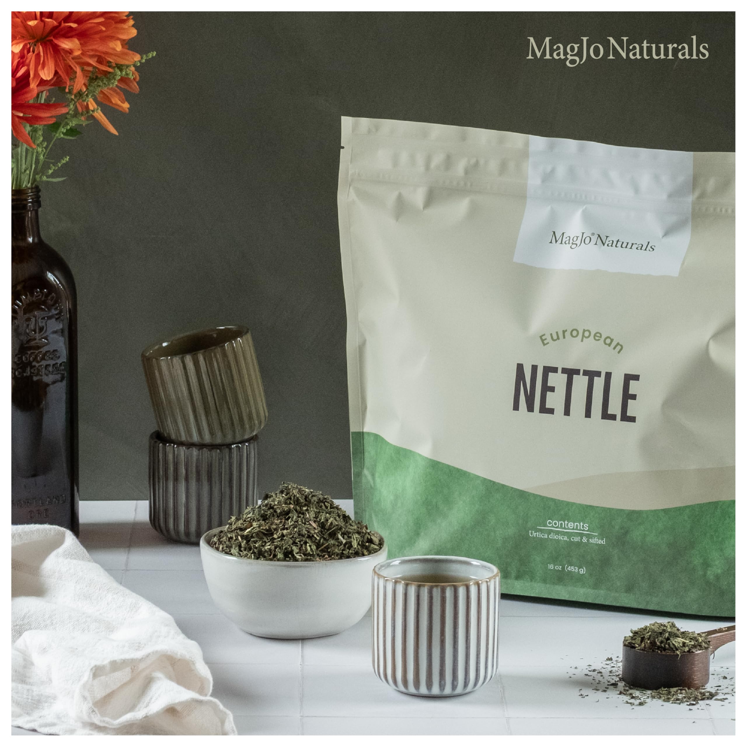 MagJo wild-harvested nettle from the Dinaric Alps ready for brewing