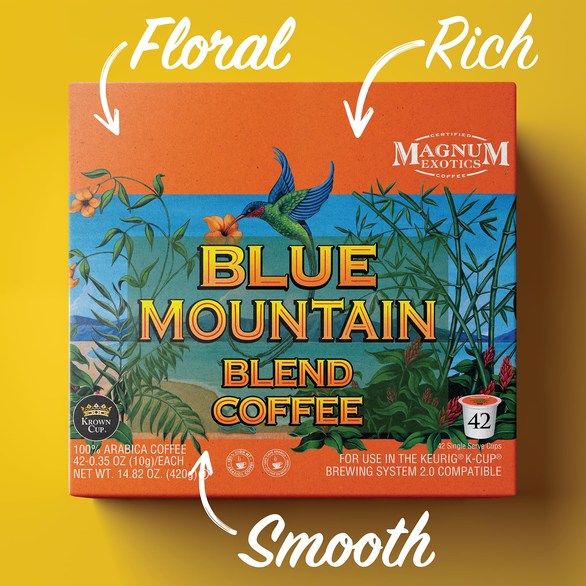 Magnum Exotics fresh-roast aroma rising from the mug