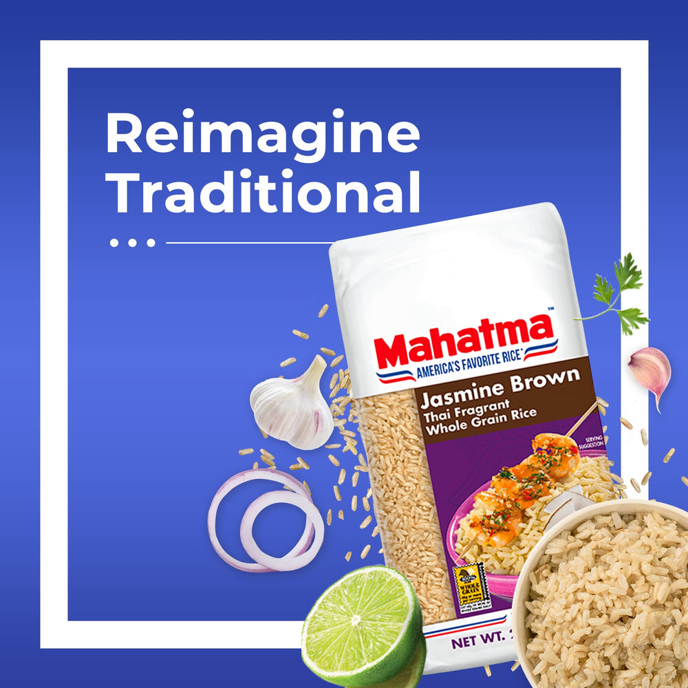 Mahatma Brown Jasmine Rice microwave-ready for quick weeknight meals