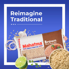 Mahatma brown rice microwaved for quick, convenient meals.