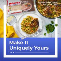 Mahatma brown rice releases a nutty aroma and chewy texture in bowls.