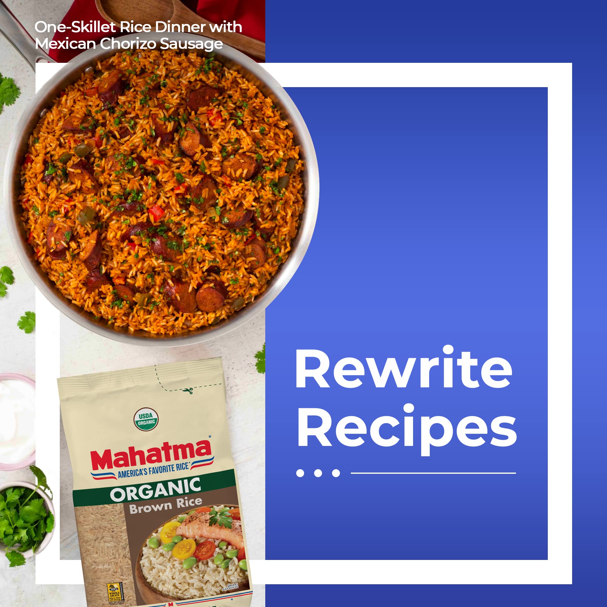Mahatma Brown Rice pilaf pairs with roasted chicken for dinner.