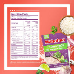 Mahatma Cilantro Limón Jasmine rice in microwave 90 seconds; convenient dinner.