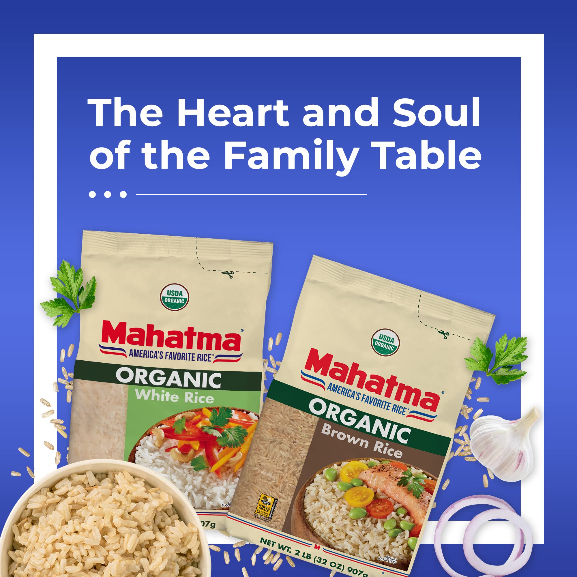 Family dinner with Mahatma brown rice brings everyone together.