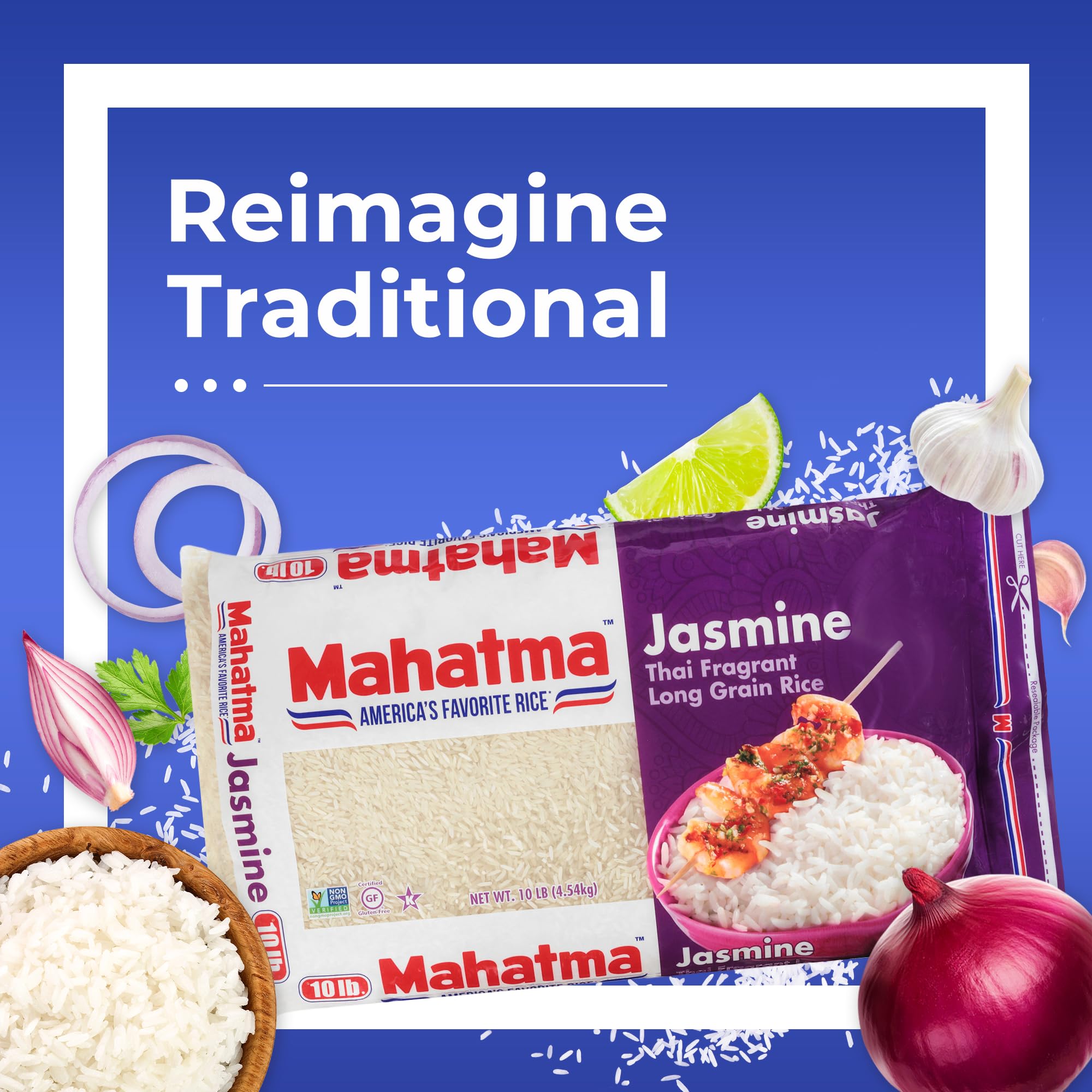 Mahatma Jasmine microwave-ready rice for quick weeknight meals.