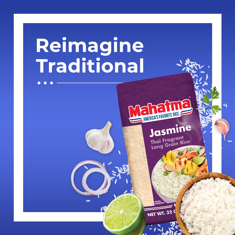 Mahatma Jasmine Rice aromatic steam rising above cooked grains