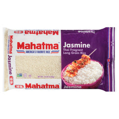 Mahatma Jasmine rice bag with fragrant aroma, ideal for Thai and Cambodian meals.