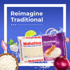 Mahatma Jasmine rice microwave-ready setup for quick, convenient side.