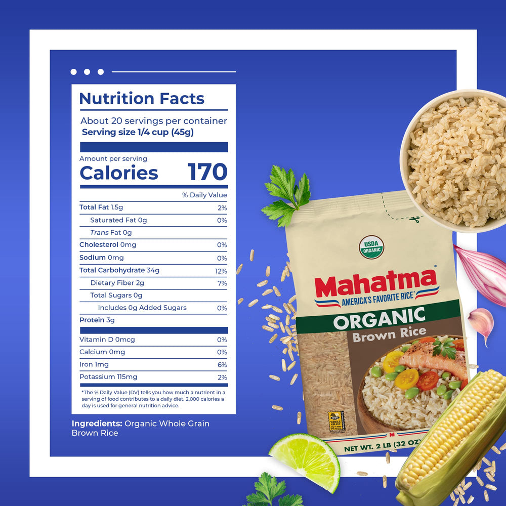 Mahatma Organic Brown Rice on the stovetop delivering fluffy grains.