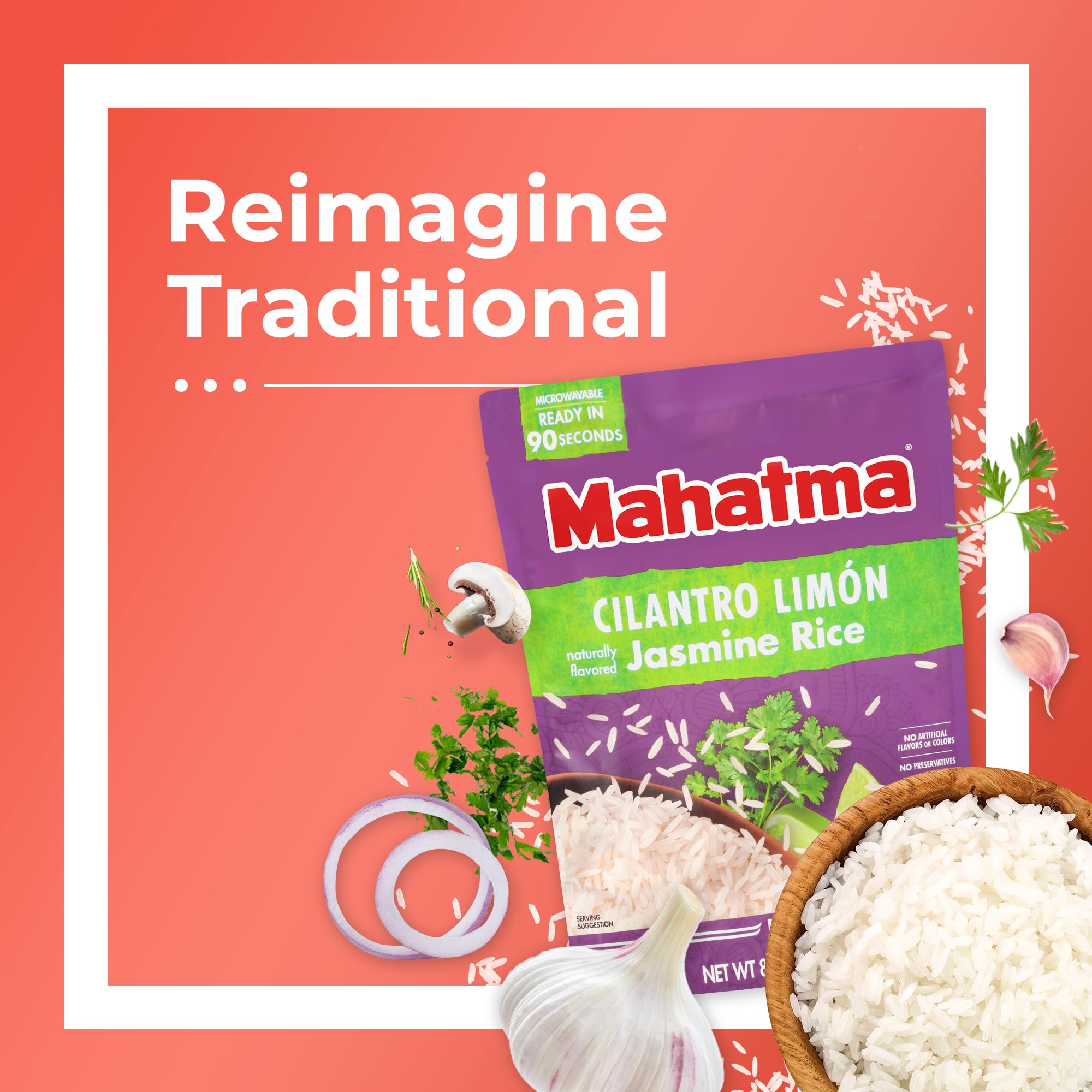 Mahatma precooked jasmine rice packs ready to heat on stove.