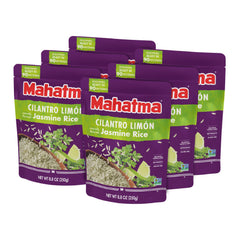 Mahatma Ready-to-Heat Cilantro Limón Jasmine Rice bags; quick meal base.
