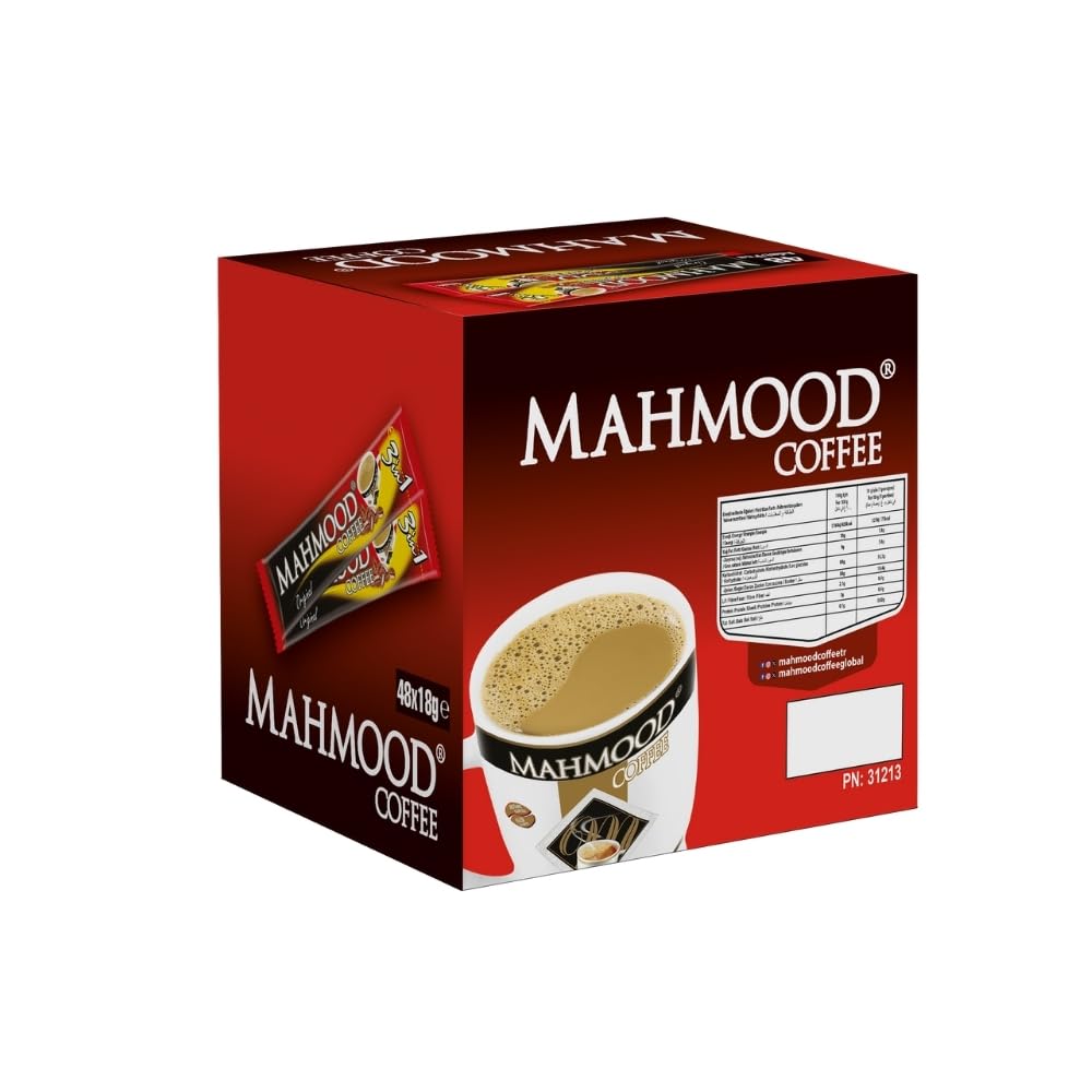 Mahmood Coffee 3in1 instant ingredients close-up for fast preparation