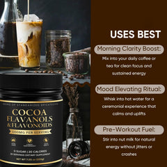 Maia Ceremonial black cacao powder adds deep flavor to recipes.