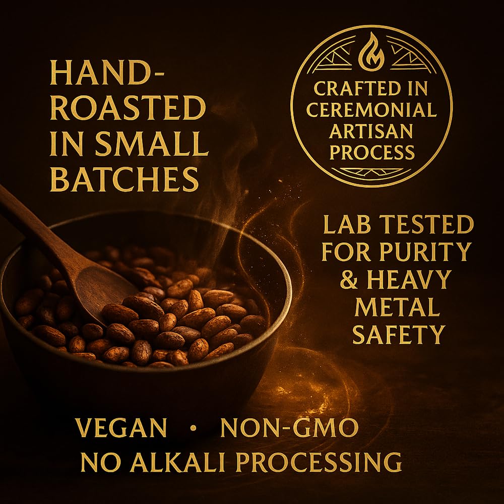 Maia Ceremonial cacao ingredients glass emphasizes flavonoids and antioxidants