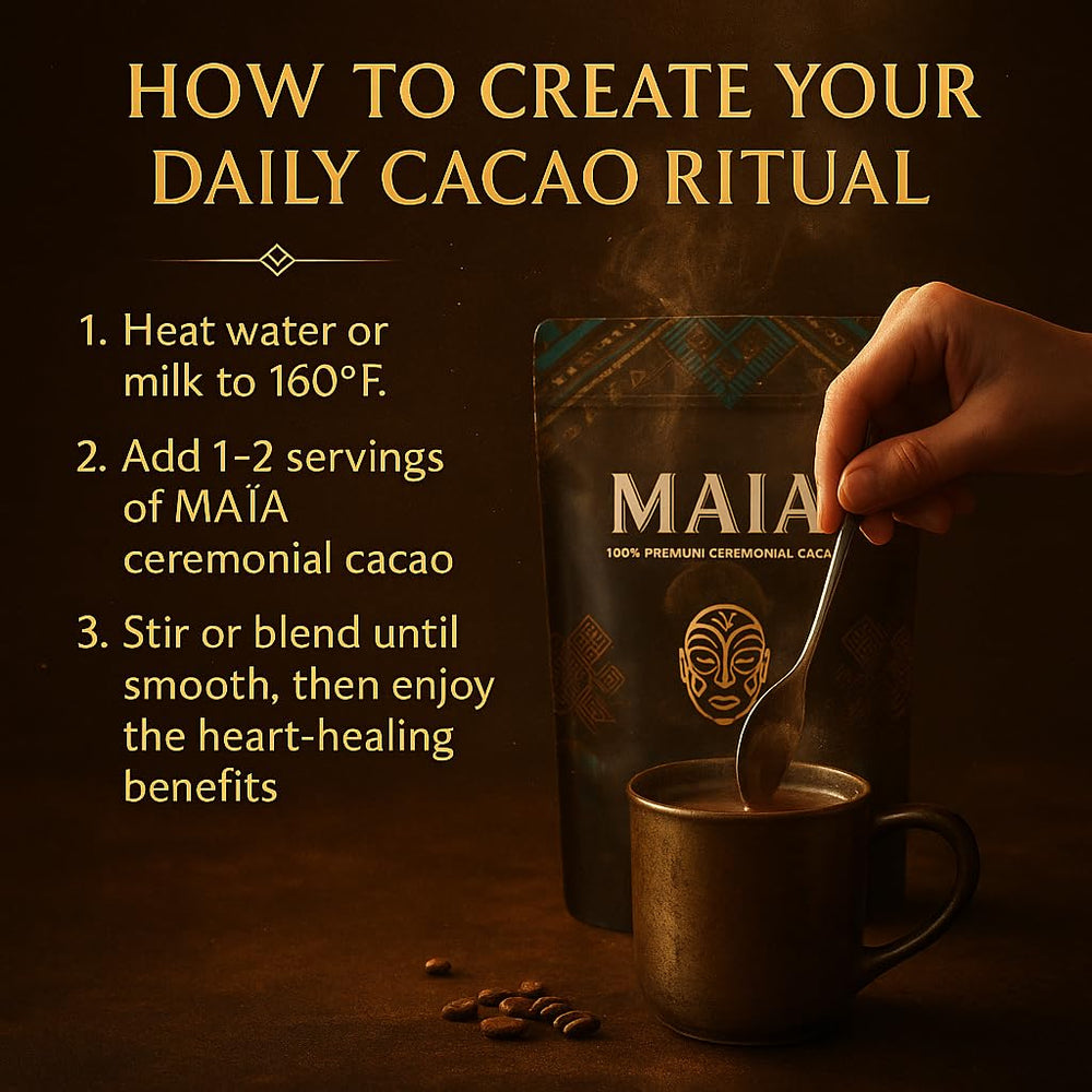 Maia Ceremonial cacao jar on display highlights convenient resealable storage
