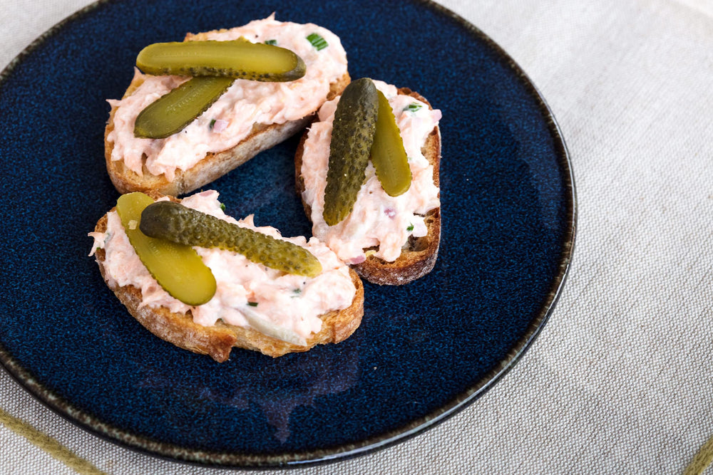Maille cornichons original with meat skewers elevates savory bites