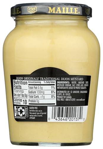 Maille Dijon Originale jar with smooth finish elevates dressings.