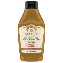 Maille x Mike's Hot Honey Dijon bottle displaying premium flavor for sandwiches