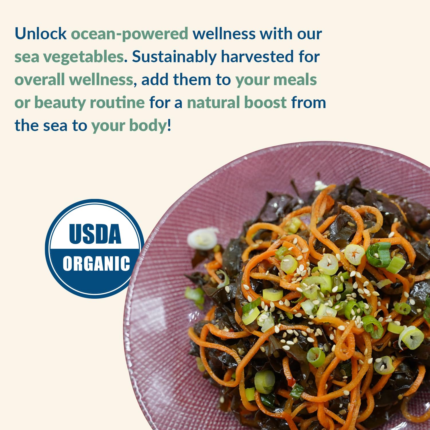Dulse leaf added to soups for mineral-rich flavor from Maine Coast Sea Vegetables.