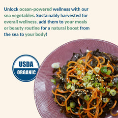 Dulse leaf added to soups for mineral-rich flavor from Maine Coast Sea Vegetables.
