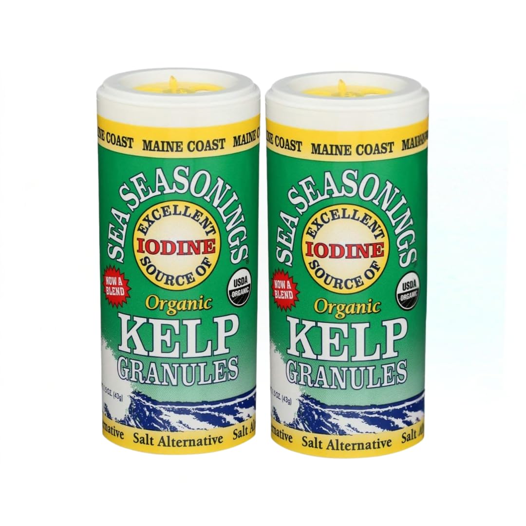 Maine Coast Sea Vegetables kelp granules blend pack front showing organic sea seasoning