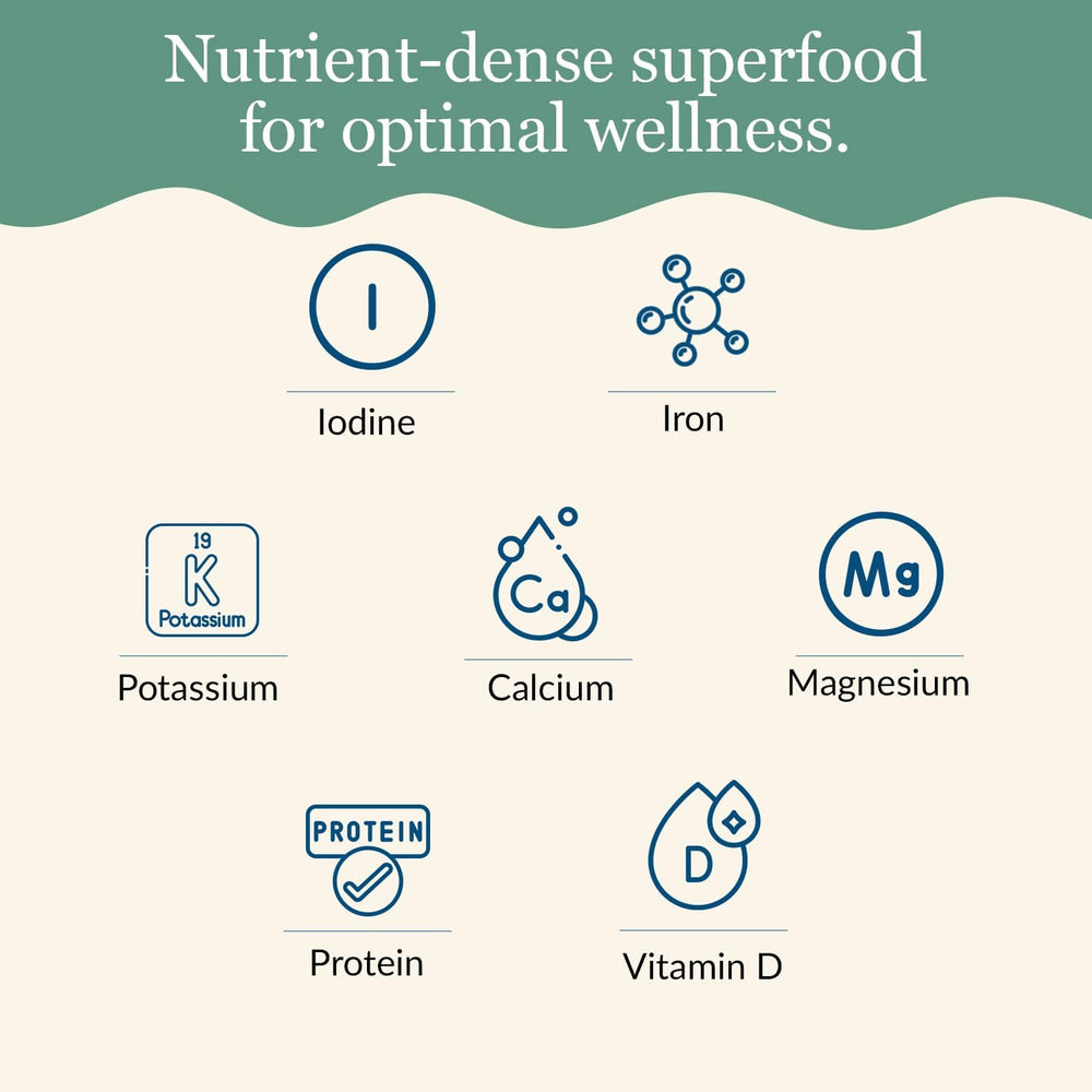 Maine Coast Sea Vegetables kelp granules dusting soup for flavor